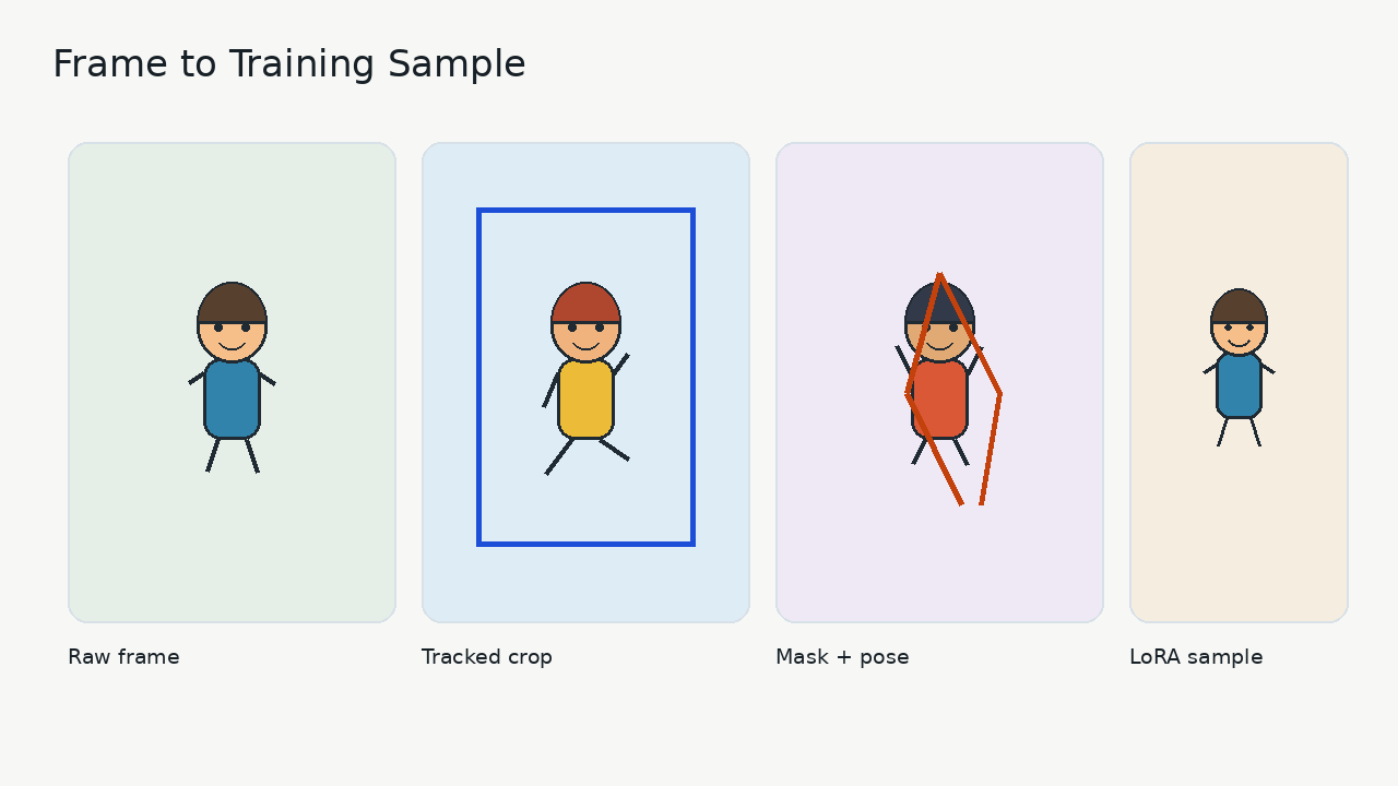 Synthetic frame to training sample workflow